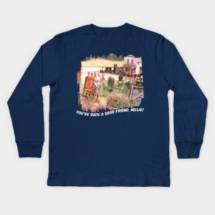 Little House Wheelchair Scene Kids Long Sleeve T-Shirt